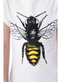 Girls\' T-shirt with a bee, cream NDZ8211 - Online store - Boutique